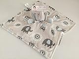 Blankets and Beyond Blue and Grey Elephant Baby Security Blanket Plush by Blankets and Beyond [並行輸入品