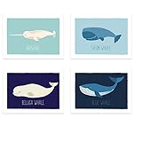 動物ポスター、海Mammalコレクション、セットの4つの11 x 14 Prints、海洋Life、教育ポスター、保育園インテリア、冒険部屋装飾、壁デカール赤ちゃん、Childs壁装飾、ベビーポスター