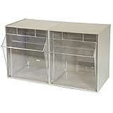Akro-Mils 06702 TiltView Horizontal Plastic Storage System with Two Tilt Out Bins , 23-5/8-Inch Wide