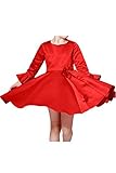 (アイビードレシング) Ivydressing 子供ドレス パーティードレス ウェディング フラワーガールドレス ジュニアドレス 披露宴 発表会 演奏会 長袖 可愛い キッズ 結婚式-110-レッド