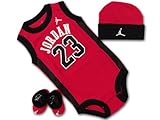 (ジョーダン)Jordan ベビージョーダン 3点セット (0-6M(0～6ヶ月), 赤黒白) [並行輸入品]