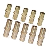 P Prettyia ブラス　棒　​​ホース　チューブ　パイプ　パゴダ　継手　カプラ　コネクタ　耐食性　10個　