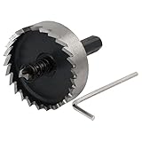 uxcell　ホールソー　ドリルビットホールソー　シルバートーン　ブラック　HSS　45mm