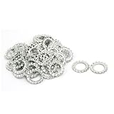 uxcell ロックワッシャー 12mm内径 炭素鋼 亜鉛メッキ 外部鋸歯状 50個入り