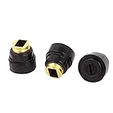uxcell　カーボンブラシホルダー　9mm x 6mm 　ブラス　レクタングル　ホール　カバー　3本入り