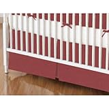 SheetWorld - Crib Skirt (28 x 52) - Solid Burgundy Woven - Made In USA by sheetworld