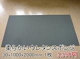 やわらかいスポンジ 灰　【厚み30mm 1000 x 2000】