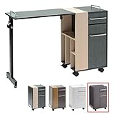 ＜ FV ＞ ネイルテーブル ( キューピック ) ブラウン 幅106cm×奥行38cm×高さ75cm [ 多用途 折りたたみテーブル スリムデスク ネイルテーブル ネイルデスク キャスター付き パソコンデスク PCデスク 片袖机 作業台 