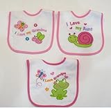 Baby Essentials 3 Bibs I Love My Grandpa ,Mommy,aunt by AD Sutton