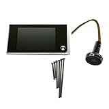 ドアベル ワイヤレス 玄関多機能のホームセキュリティ3.5インチ液晶カラーデジタルTFTメモリドアのぞき穴ビューアドアベル防犯カメラ（ブラック＆シルバー）