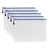 BDHD ファイル袋 書類袋 10個 ジッパー式 半透明 PVC製 防水 領収書 オフィス用品 資料 書類 整理収納 A3 A4 A5 A6 B4 B5 B6 B8 (ホワイト,B5（29CM*21CM）)