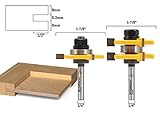 Yonico 15231q 6mm (1/4インチ) の合板用2ビット タングとグルーブ ルーター ビット セット 6mm (1/4インチ) シャンク