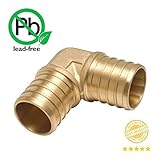 Pex 1 / 2 Barbed 90エルボ – 継手真鍮クリンプ – Sharkbiteスタイルバッグの5 /真鍮/ 1 / 2 "