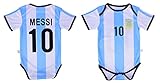Leo Messi # 10 Argentina Soccer Jerseyベビー乳児幼児用ワンジーロンパースプレミアム品質 9-12
