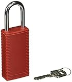 Brady 123396 Lockout Padlock Keyed Different 1/4 Red [並行輸入品]