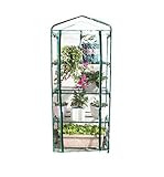 JCRNJSB® 家庭用バルコニー温室温室植物栽培フラワーラック4階建てグリーンハウス温室 折りたたみ式、フラワースタンド