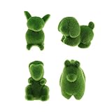 KESOTO 可愛い　人工芝　動物の置物　4個入　ホーム 芝生 ガーデンオーナメント ナイロン製　庭の装飾　