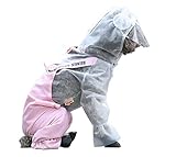 SUNGROO犬 レインコート完全防水 犬用 ポンチョ 女の子 透明 足 レインポンチョ かわいい 小型犬 犬レインカバー 中型犬 柴犬 軽量 ペット用 ドッグ 雨具 帽子付き(ピンク,M)