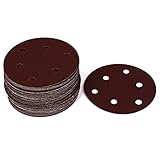 uxcell　紙ヤスリ　サンドペーパー　1200 グリット　125mm直径　6穴　50枚入り