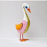 AHEART ガーデンオブジェ 動物 アヒル アンティーク ガーデニング 置物 庭 ブリキ風 SI 450 多色