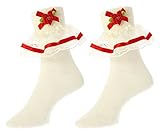 2ペアCorrineアイボリーレースBobby Socks for Baby Girls US サイズ: XS カラー: レッド