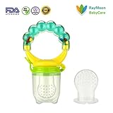Raymoon ベビー用　かわいい　乳首 おしゃぶり レッシュフルーツ 野菜 果物　咬み袋　離乳食 出産祝い 贈り物　シリコン 赤ちゃん用　栄養摂食　ブルー