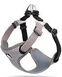 cocomall 犬用ハーネス 犬用胴輪 ドッグ ペット用品 3M反射材料 訓練 ナイロン製 小型犬、中型犬、大型犬に向け お出かけ 通気性 調節可能 (M, グレー)