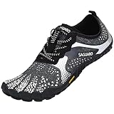 [SAGUARO] ベアフット ランニングシューズ ポータブル フィットネスシューズ 柔軟 超軽量 通気性 22.5-29cm (ホワイト,