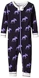 Hatley Baby Boys' Sleepy Romper Moose Purple 18 24 Months [並行輸入品]