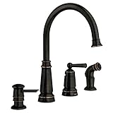 Moen 87042BRB One-Handle High Arc Kitchen Faucet, Mediterranean Bronze [並行輸入品]