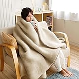 ロマンス小杉 tomin毛布 厚手 毛布 ブランケット シングル 日本製 ウォッシャブル 吸湿発熱 マイクロファイバー 無地 あったか 暖かい さらさら ふわふわ (ダブル, サンドベージュ)