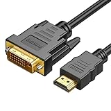 ALLVD 1.5m HDMI DVI 変換ケーブル 、 双方向 DVI-D 24+1 オス - HDMI オス 高速アダプターケーブル ケーブル サポート 1080P フル HD HD-MI DVI 変換ケーブル 柔らか 軽量 、TV/PS4/Switch/DVDレコーダー/パソコン/モニター/プロジェクター