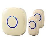 SadoTechモデルCX Wireless Doorbell with 1プラグイン受信機と2リモートボタンオペレーティングat over 500-feet範囲with over 50チャイム、電池