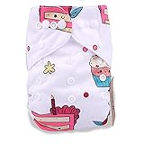 iZiv新生児1厚いおむつ付きオーガニック幼児防水/調整/再利用可能/洗えるポケット布おむつのフィット赤ちゃん0.5-3歳(ホワイト)