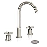 Wovier クロム/つや消しニッケル/オイル仕上げ ブロンズ ウォーターフォール式 シンク用蛇口 浴室  洗面所 シングルハンドル 3口 混合水栓 84121