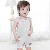 エルフ ベビー(Fairy Baby)オーガニックコットンベビー夏用スリーパー 腹巻 付きパジャマ 2枚セット ストライプ