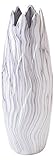 Deco 79 59765 Superb Ceramic Marble Vase, 7' W x 21' H, White [並行輸入品]