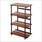 Tetraシリーズ モダンラック幅600　オープンラック 天然木 ディスプレイラック 木製 ラック 4段 棚　奥行40 幅60 オープンシェルフ ブラウン...