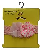 GOLDBUG ヘアバンド ツインフラワー ヘッドバンド、ピンク・ホワイト 23492