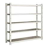 エムケー精工(MK精工) スチールラック 5段 (幅186.5奥行47) 豪力君 ベージュ MR-2185C