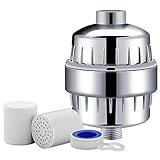 Pawaca シャワーフィルター お風呂浄水器 浄水シャワー シャワー浄水器 10-stageフィルタカートリッジ 浄水 高出力 塩素/沈殿物除去 交換カートリッジ1個 テフロンテープ1個 クロムメッ