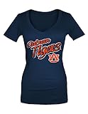 NCAA Auburn TigersコットンVネックTシャツ、スモール、ネイビー