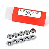 10ピース1/2"ラウンドカーバイドカッター挿入EWT-Ci3 12x2. 5mm-30度付きプラスチックボックス用木材ターニングツール