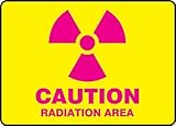 Accuform Signs MRAD501XV Adhesive Dura-Vinyl Sign, Legend "CAUTION RADIATION AREA", 7" Length x 10" 