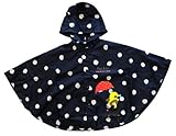 サンマルコ くまのがっこう レインポンチョ 水玉柄 ネイビー 100cm