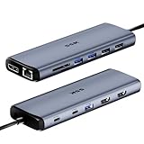 SSK 8K USB Cドック Thunderboltノートパソコン用 MacBookドッキングステーション3モニター用 10Gbps USB Cハブ デュアルHDMI ディスプレイポート イーサネット 100W PD マイク/オーディオ USB C&A 3.2 Gen 2ポート iPhone 15/Mac/Lenovo用