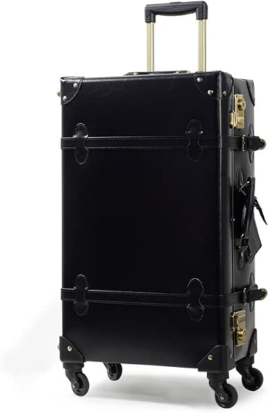 Gryffinland Suitcase with TSA Lock, Stylish, Ultra Lightweight, Cute, Trunk Case, Chocolate (Antique Style), Black - 1