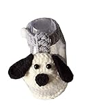 C-Weiwei ハンドメイド ベビー ブティ 室内シューズ 犬ドッグ 手編みニット ルームシューズ 靴下 9-11cm 生児肌着 出産祝い お宮参り 4-9月 (9cm, Bグレー)