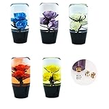 スーパーブライト クリスタル シフトノブ 10cm 水中花 花 トラック 普通車 車 昭和 レトロ ブルー (青)