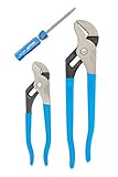 Channellock gs-1sa舌とGrooveプライヤーセット、6.5 "と9.5 " with 2 N1酢酸ハンドルドライバ、2ピース